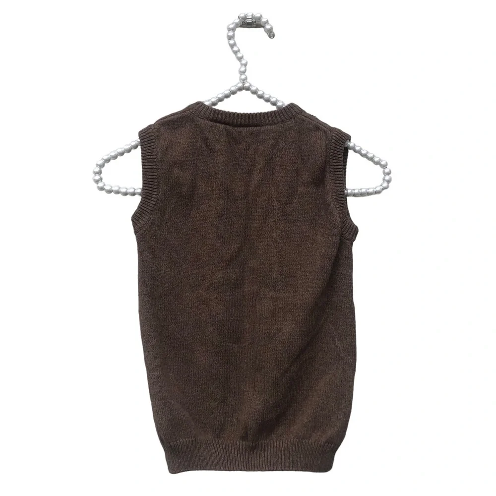 Calvin Klein Brown Argyle Sweater Vest size 6 - Picture 7 of 9